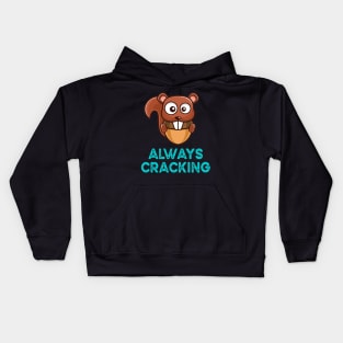 Anime Christmas Squirrel Cracking Nut, Always Cracking Kids Hoodie